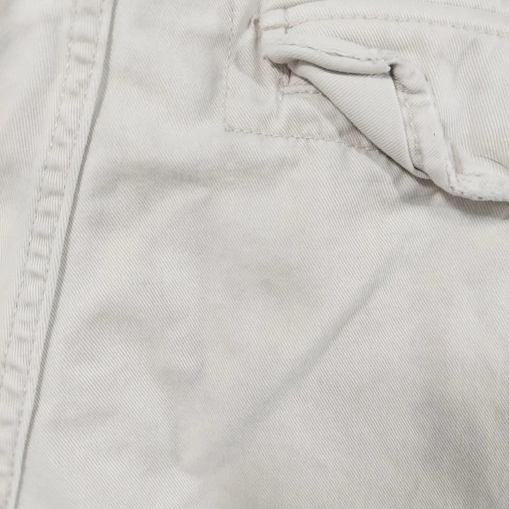 Vintage Polo Jeans Co. Ralph Lauren Cargo Shorts Mens 32 Beige Canvas Distressed